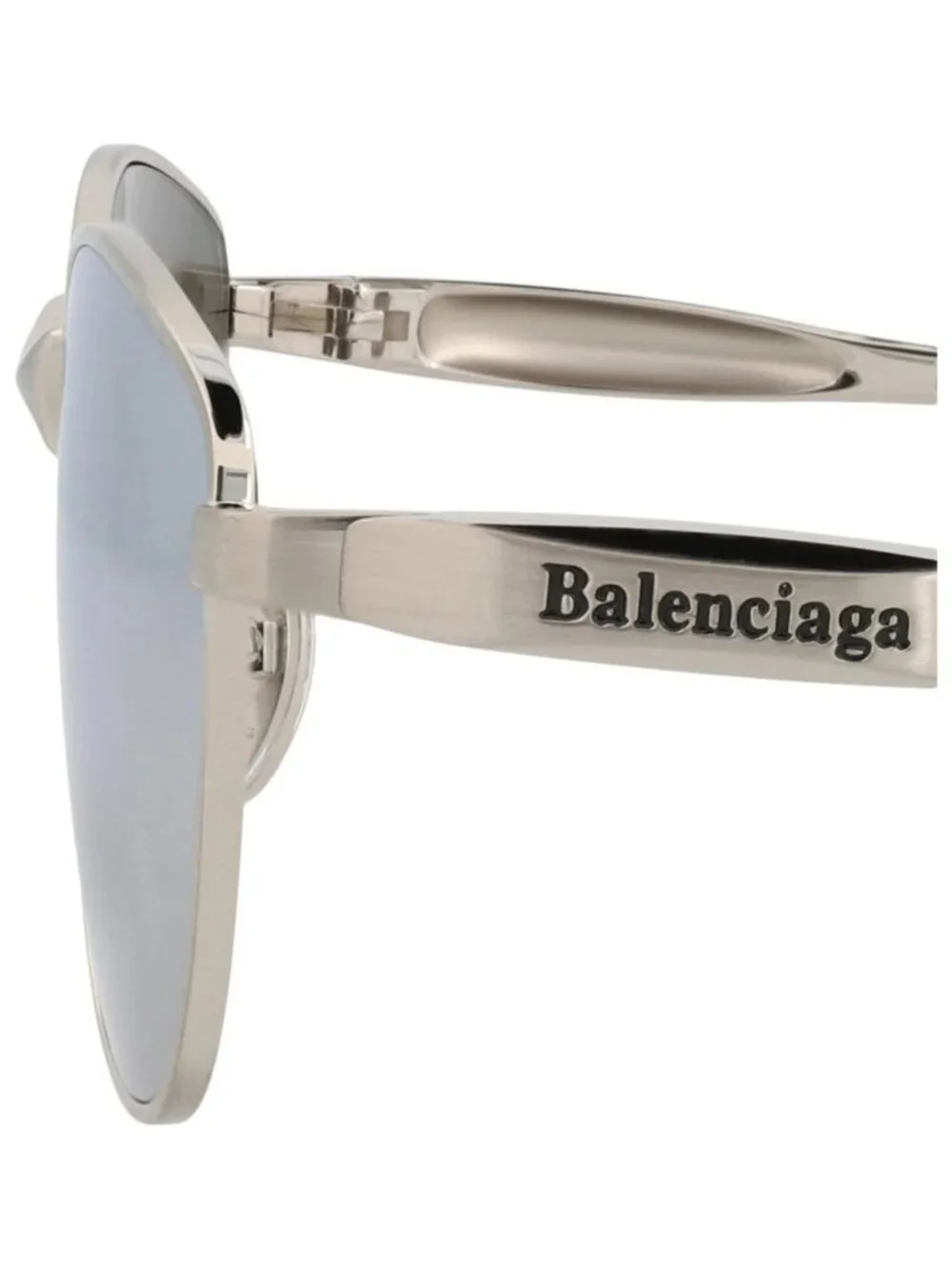 New Balenciaga Women's Sunglasses Cat Eye Metal Frame Silver Silver Silver